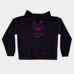 Play with me, Gamer Gift, Funny Meme Skull Kids Hoodie